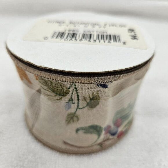 Longaberger Homestead Ribbon Botanical Fields Wired Ribbon 2 ¼”x9’ 100% Cotton - Picture 5 of 7